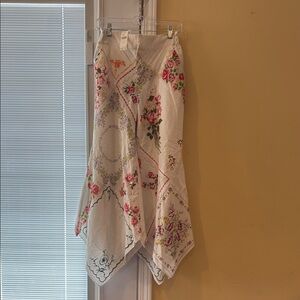 Anthropologie Floral Patchwork pants - Cream and Pink